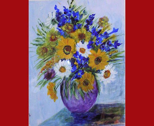   Painting flower vase